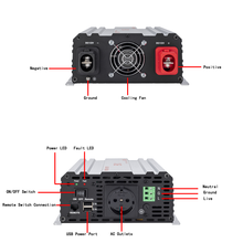 Load image into Gallery viewer, 300W/500W/700W/1000W/1500W/2000W/2500W/3000W Pure sine wave power inverter manufacture 12/24V(input) 230V/110V(output)
